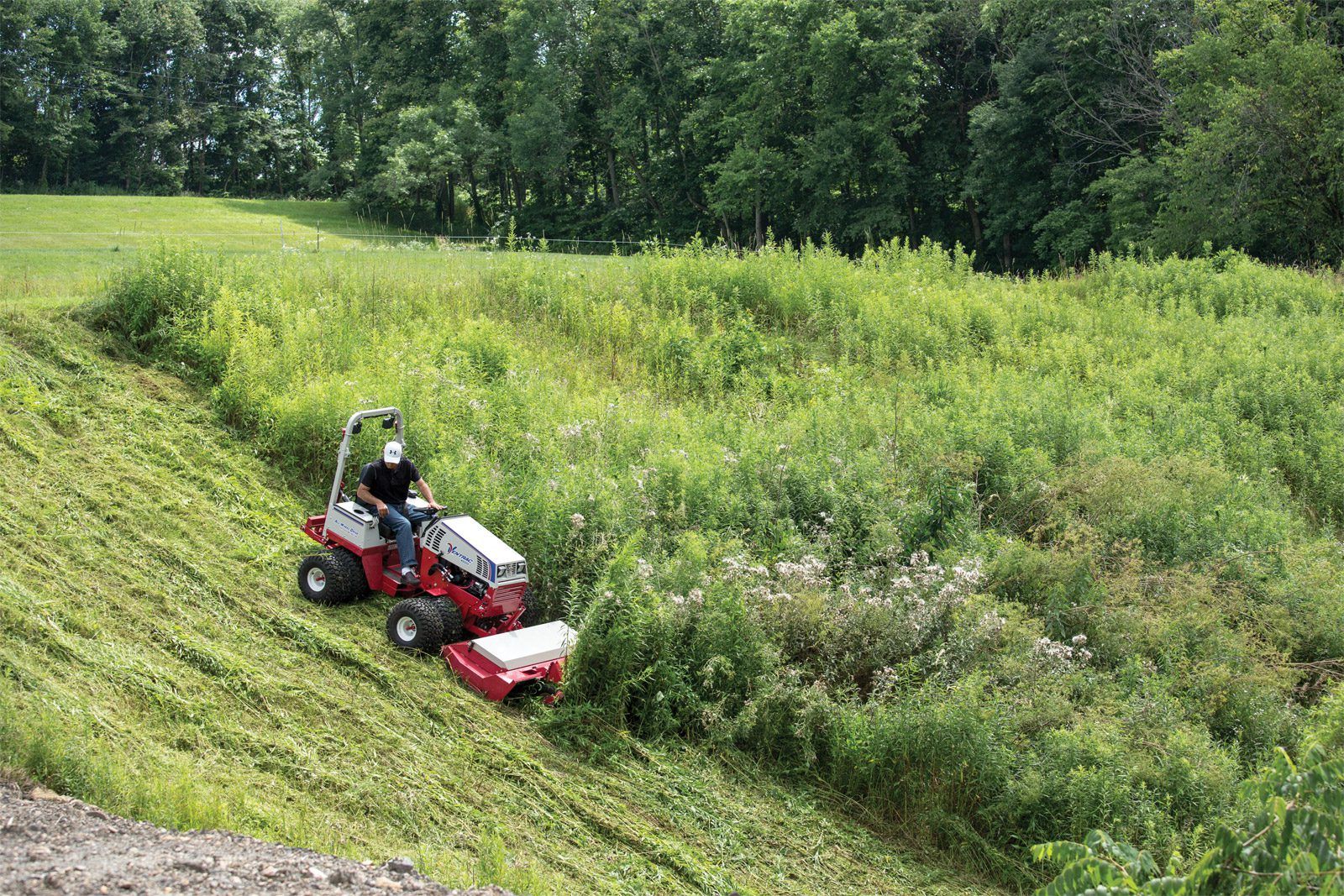 How to safely mow steep slopes