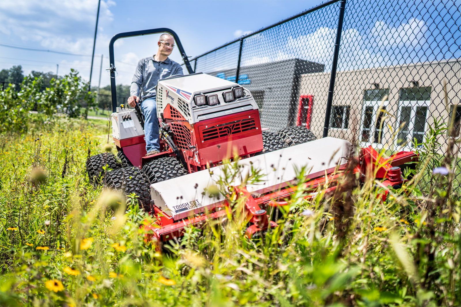 Golf cart online mower attachment
