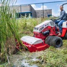 Ventrac Tough Cut Mower Attachment - mowing through wet grass / puddles