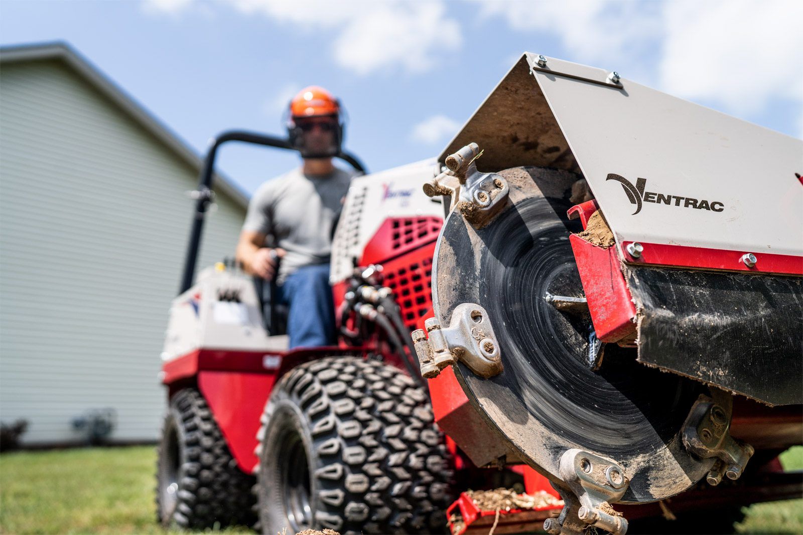 Ventrac 22" Stump Grinder Tractor Attachment field close up