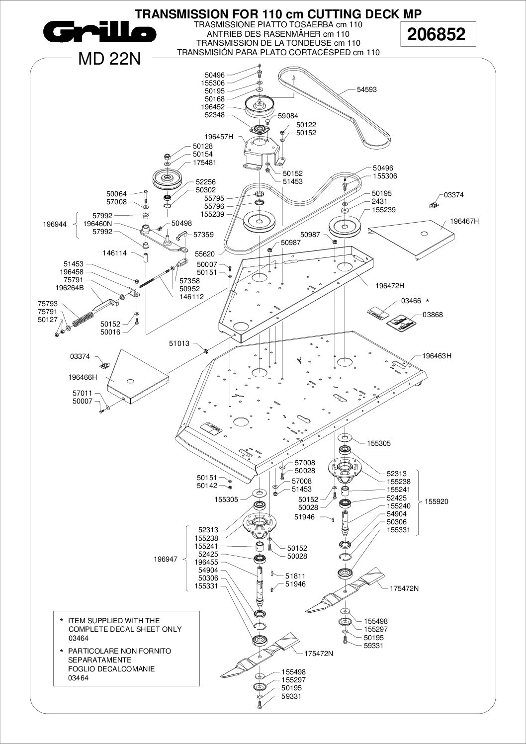 Climber MD22N Ride-On Mower Spare Parts Book