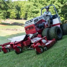 Ventrac Contour Mower Attachment close up at steep slope