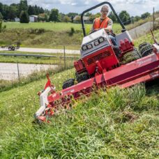 Ventrac Flail 56" Fine Cut Attachment - mowing through a steep slope