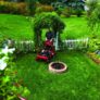 Maneuvering Aerator around obstacles in garden