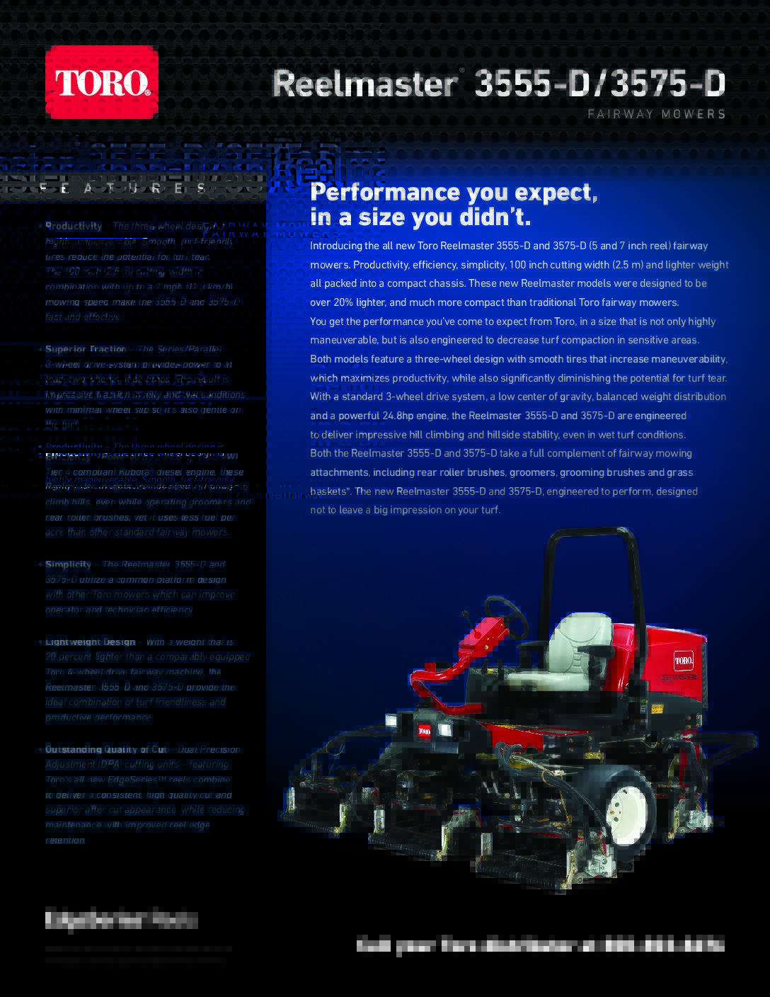 Reelmaster 3555-D 3575-D Sell Sheet