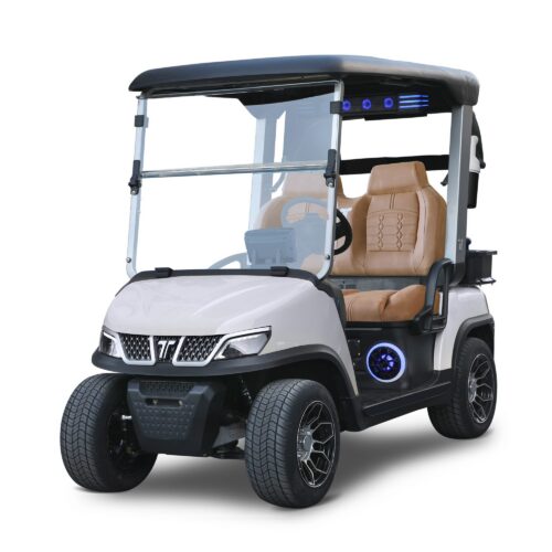 Tara Golf Cart Spirit Pro PLUS Lithium – Mineral White w/ Brown Seats Tara Golf Cart Spirit Pro PLUS Lithium - Mineral White w/ Brown Seats