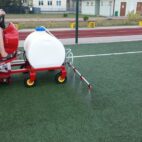 Spraying Synthetic Soccer Turf