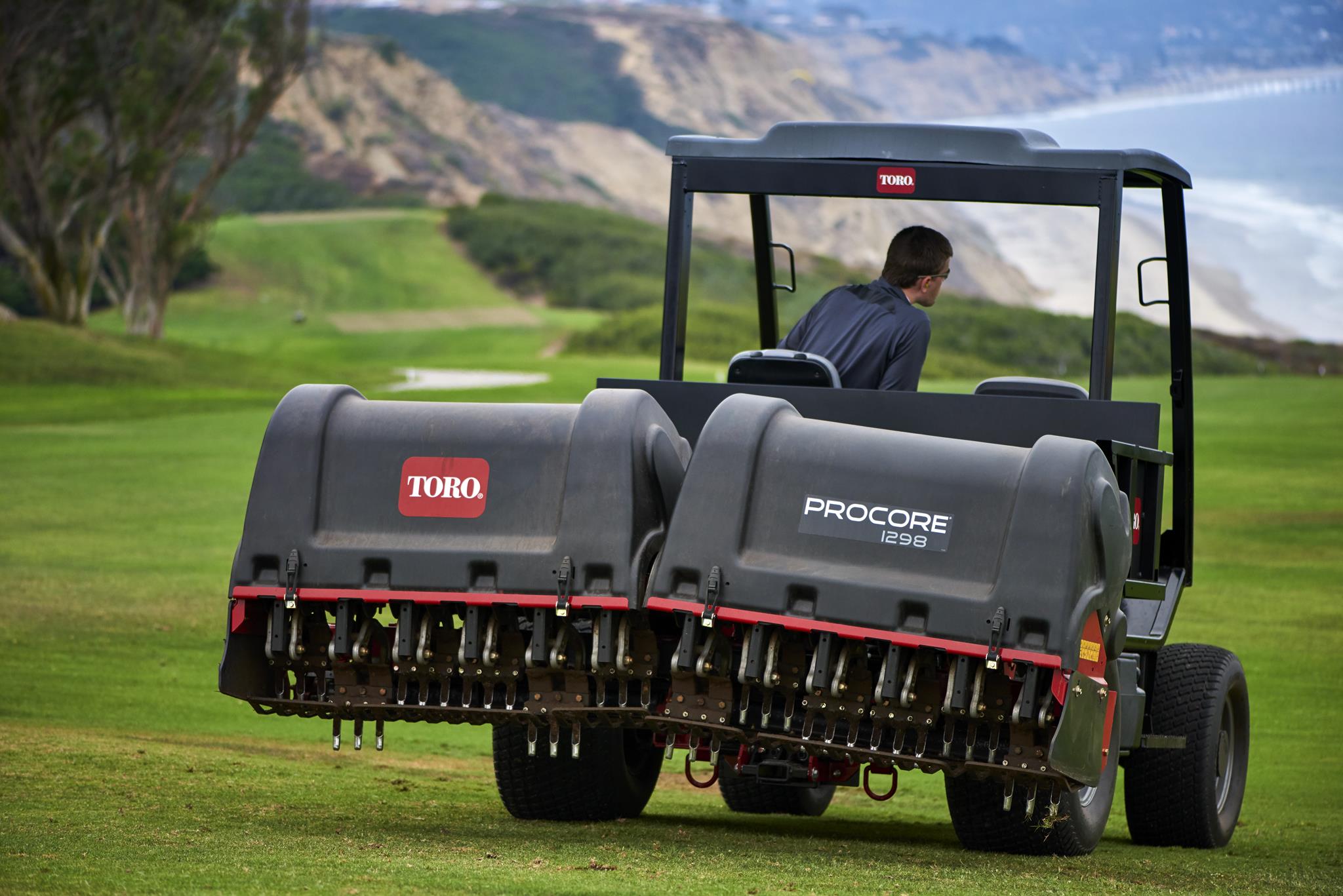 ProCore aerator being transported on the golf course