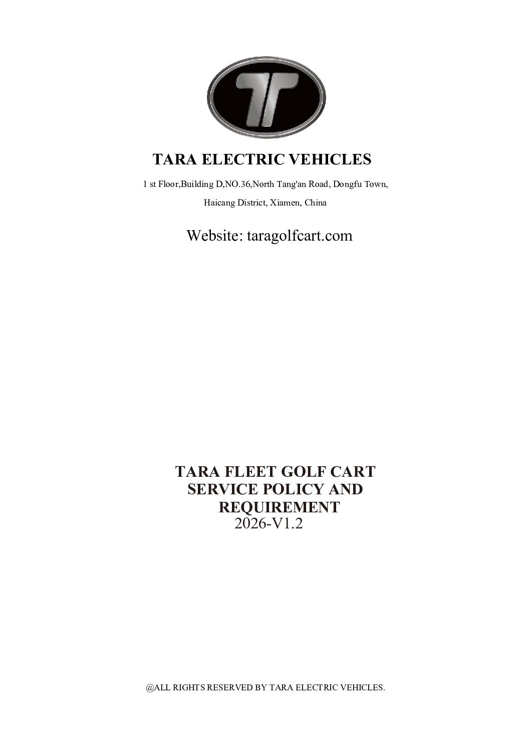 TARA Electric Vehicles Warranty