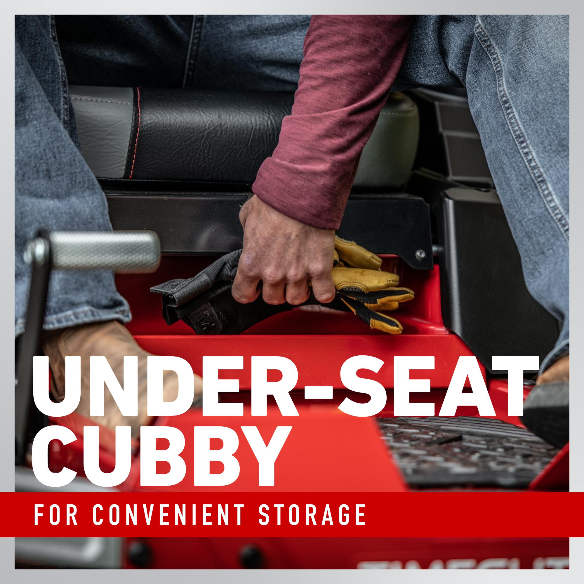 TimeCutter MX 3400 Feature 7 Ride on mower storage under seat