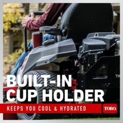 Ride on mower with cup holder