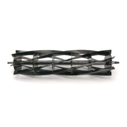 Black 7-blade reel with a central shaft, designed for precise lawn cutting and replacement - front view