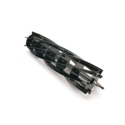 Black 7-blade reel with a central shaft, designed for precise lawn cutting and replacement - isometric view