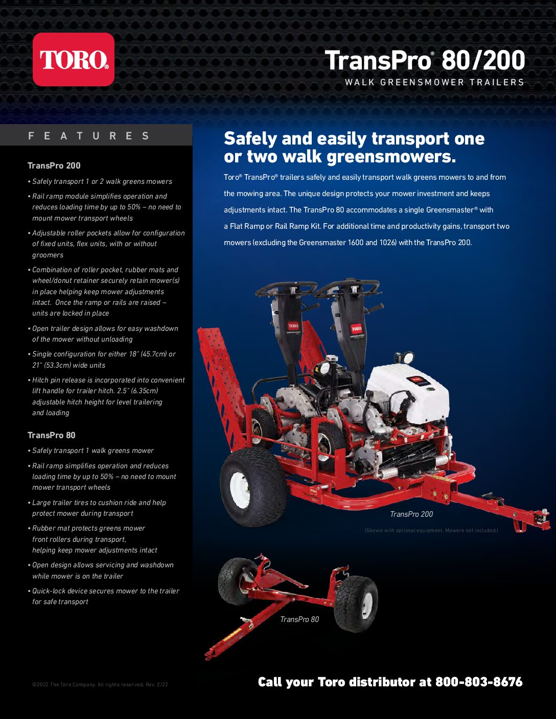 TransPro 200/80 Trailer – Spec Sheet