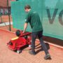 Cleaning and maintaining tennis court