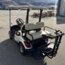 Rear view of a silver 2015 Yamaha golf cart with a lithium battery and minimal wear