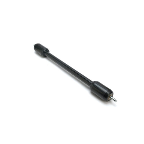 Black sectional rear roller with smooth sections and metal ends for lawn mower decks