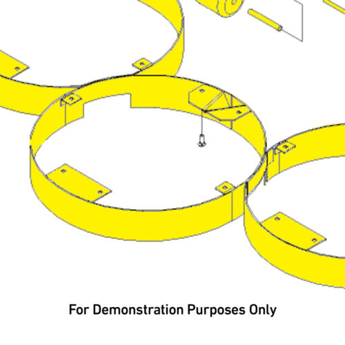Illustration of a yellow leaf mulching kit components for Toro Groundsmaster mowers