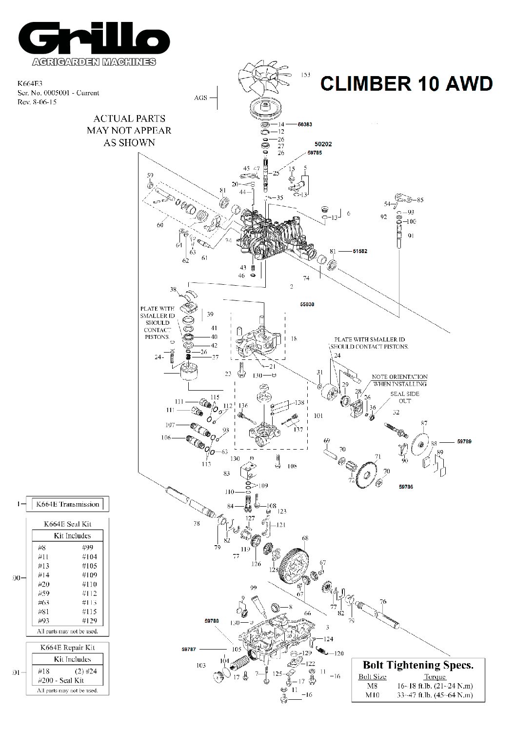 Grillo CL10 Rear Axle Spare Parts