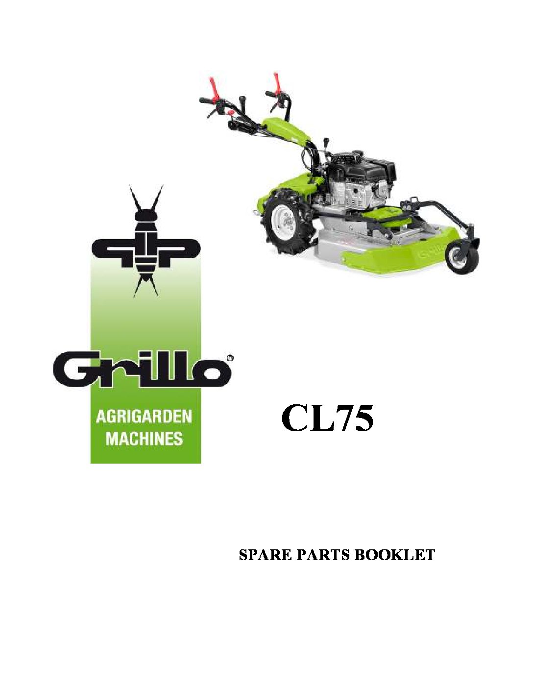 Grillo Walk Behind CL75 Spare Parts Book