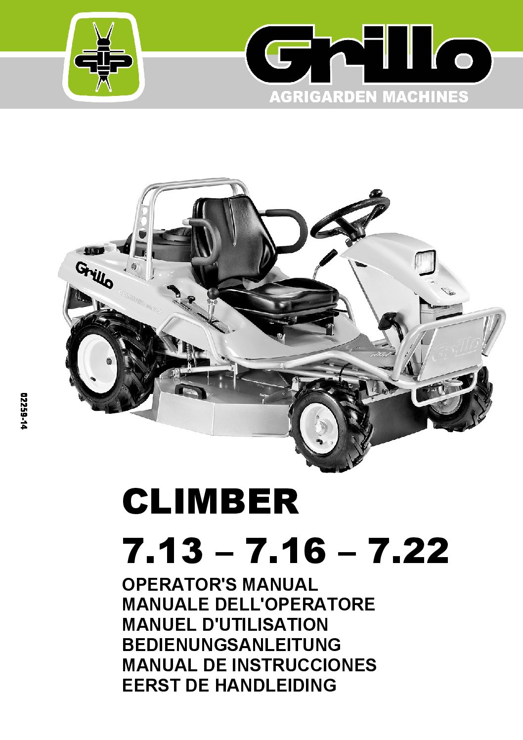 Grillo Climber 7 Series Parts Book EMC Models