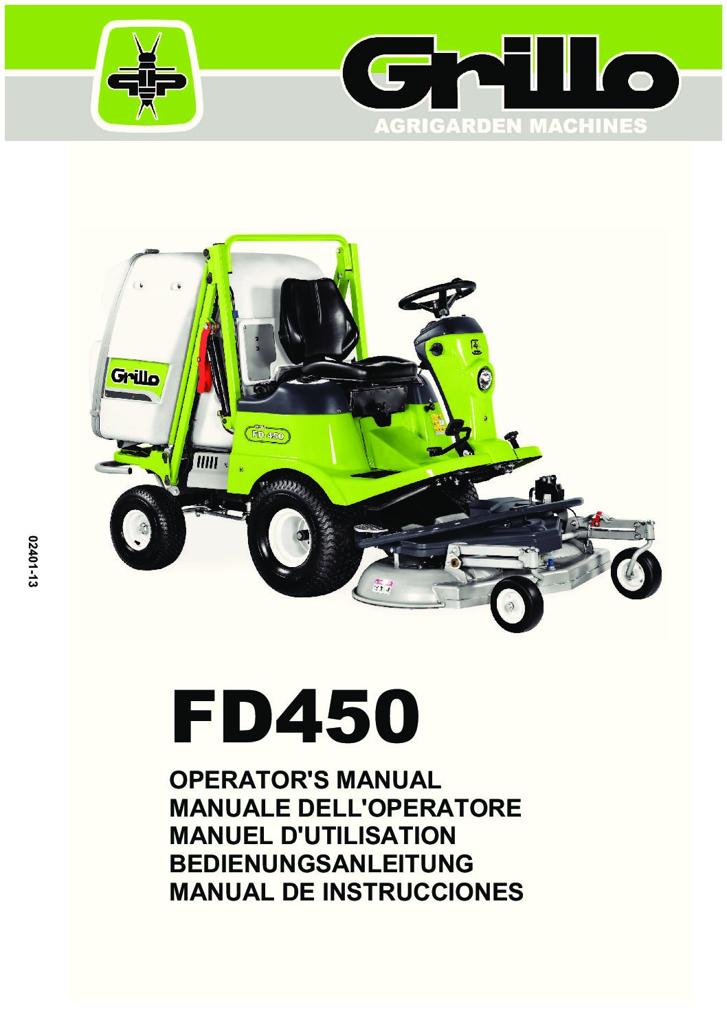 Grillo FD450 Grass Collection Mower Operators Manual
