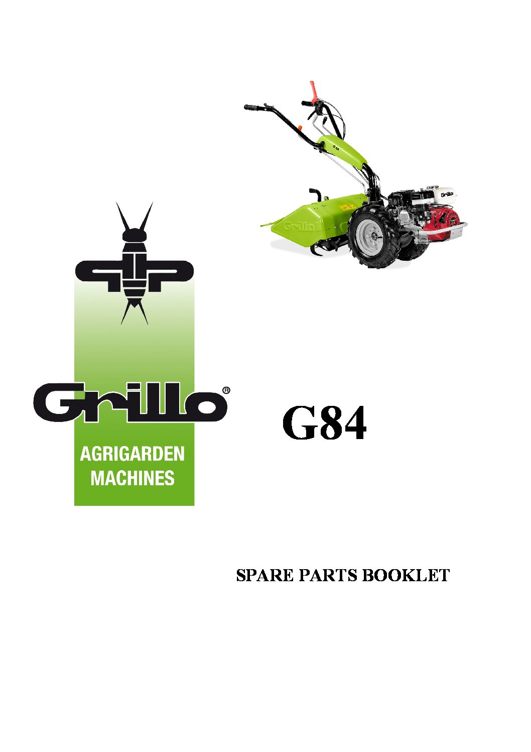 Grillo G84 Rotary Hoe Spare Parts Booklet