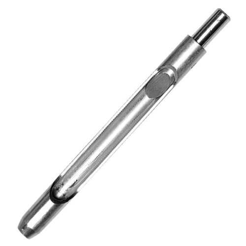 Metal coring tool with a cylindrical shape, designed for deep aeration in soil