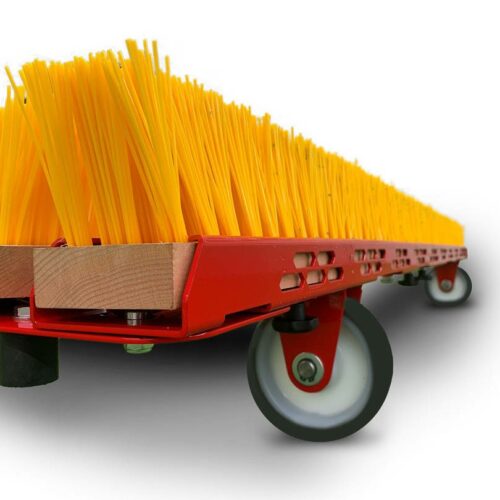 SMG Triangle Brush DB1600F with plastic-bodied brushes that can be changed without tools for artificial turf maintenance
