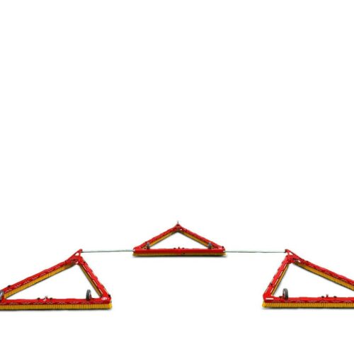 SMG Triangle Brush DB1600F trio configuration with 3-meter working width for artificial turf grooming
